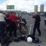 Réparation sur un parking de Brest - Biélorussie